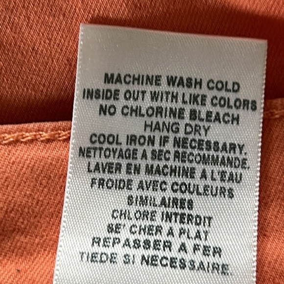 Joe's Jeans Mango Orange Shorts. 5 Pocket, Zipper Fly, Leather JJ Logo Sz 27 - Picture 8 of 10